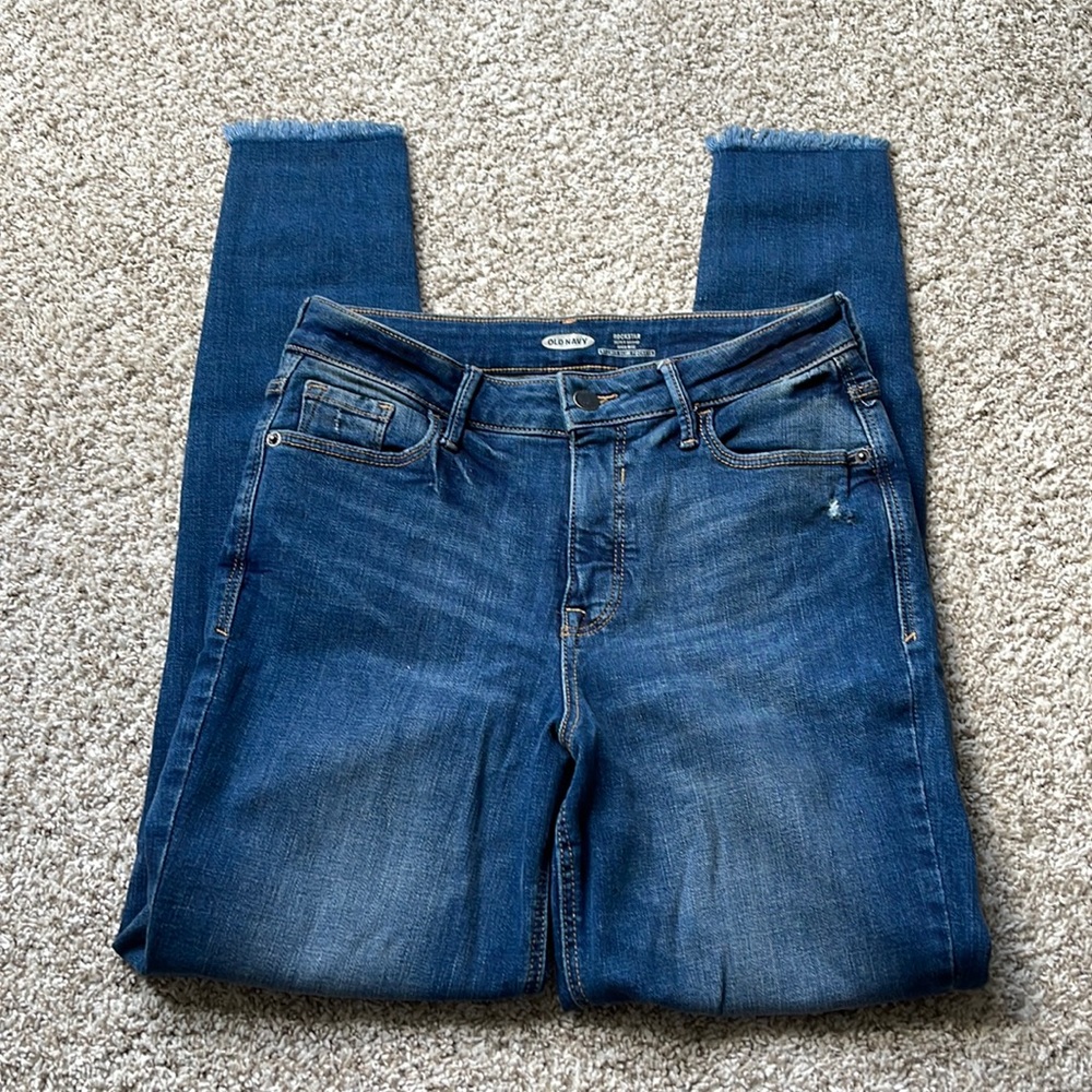Old Navy Rockstar Distressed Super Skinny High Rise secret slim pockets 4 Tall